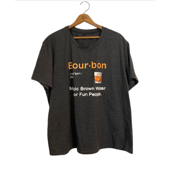 BOURBON Shirt - Magic Brown Water For Fun People - Gray Tee - XXL - Picture 1 of 6